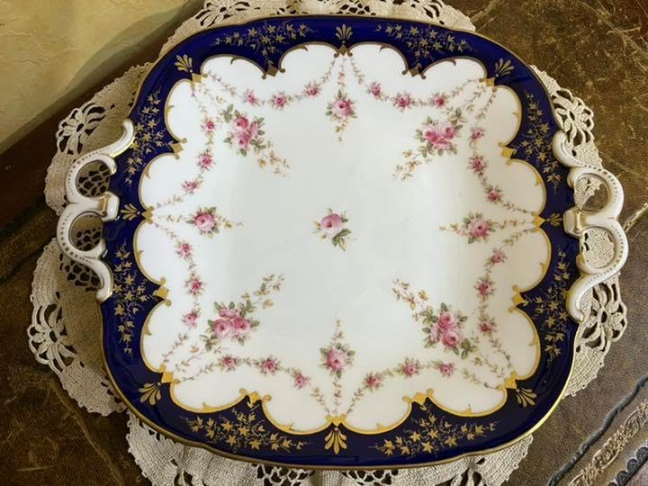 コールポート★COAL PORT★イギリス 薔薇のガーランドと金彩b&bプレート コールポート☆COAL PORT☆イギリス 薔薇のガーランドと金彩b&b