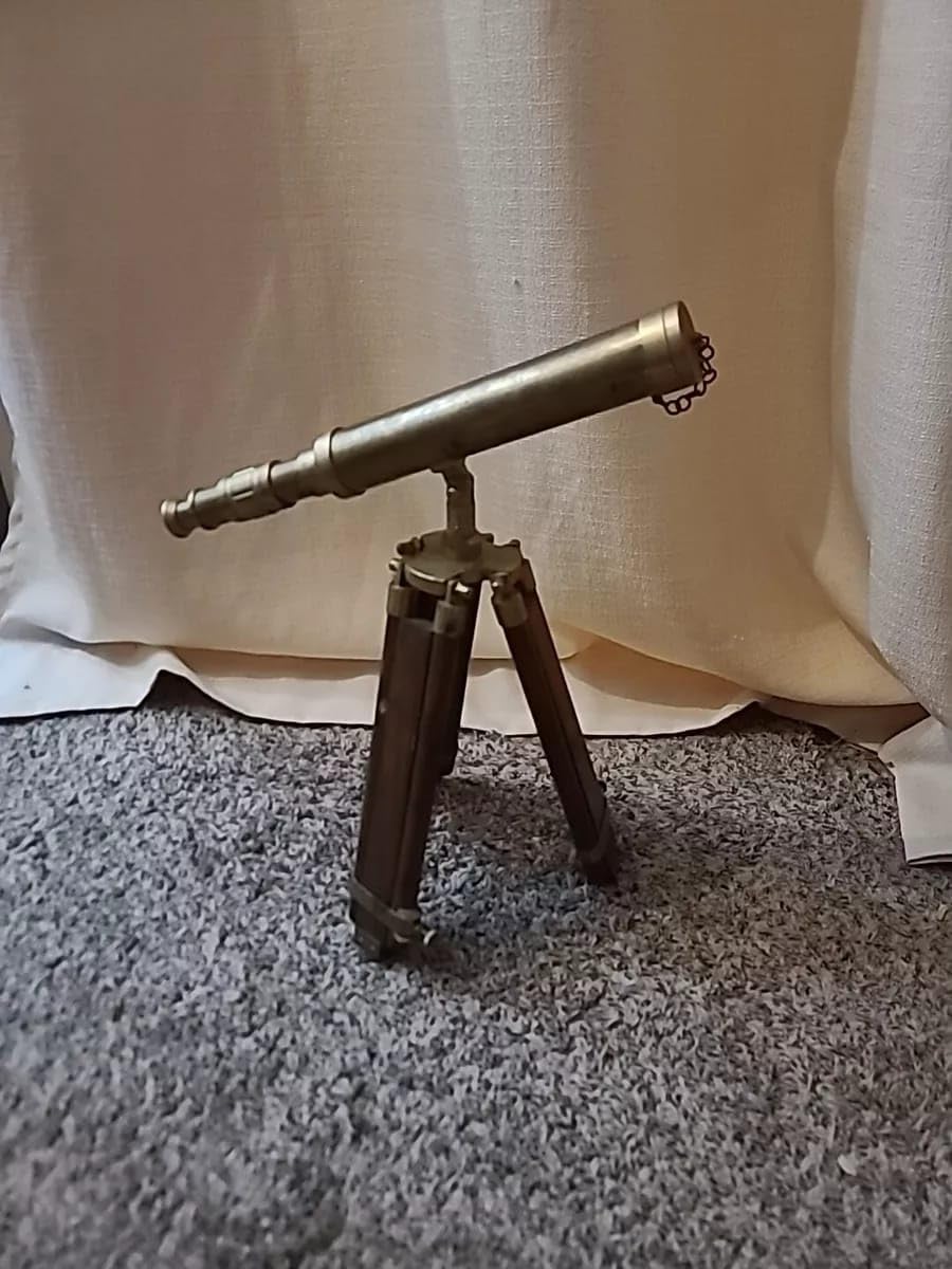 Brass Antique Scope Marine/Spyglass/Telescope with Wooden Adjustable Tripod