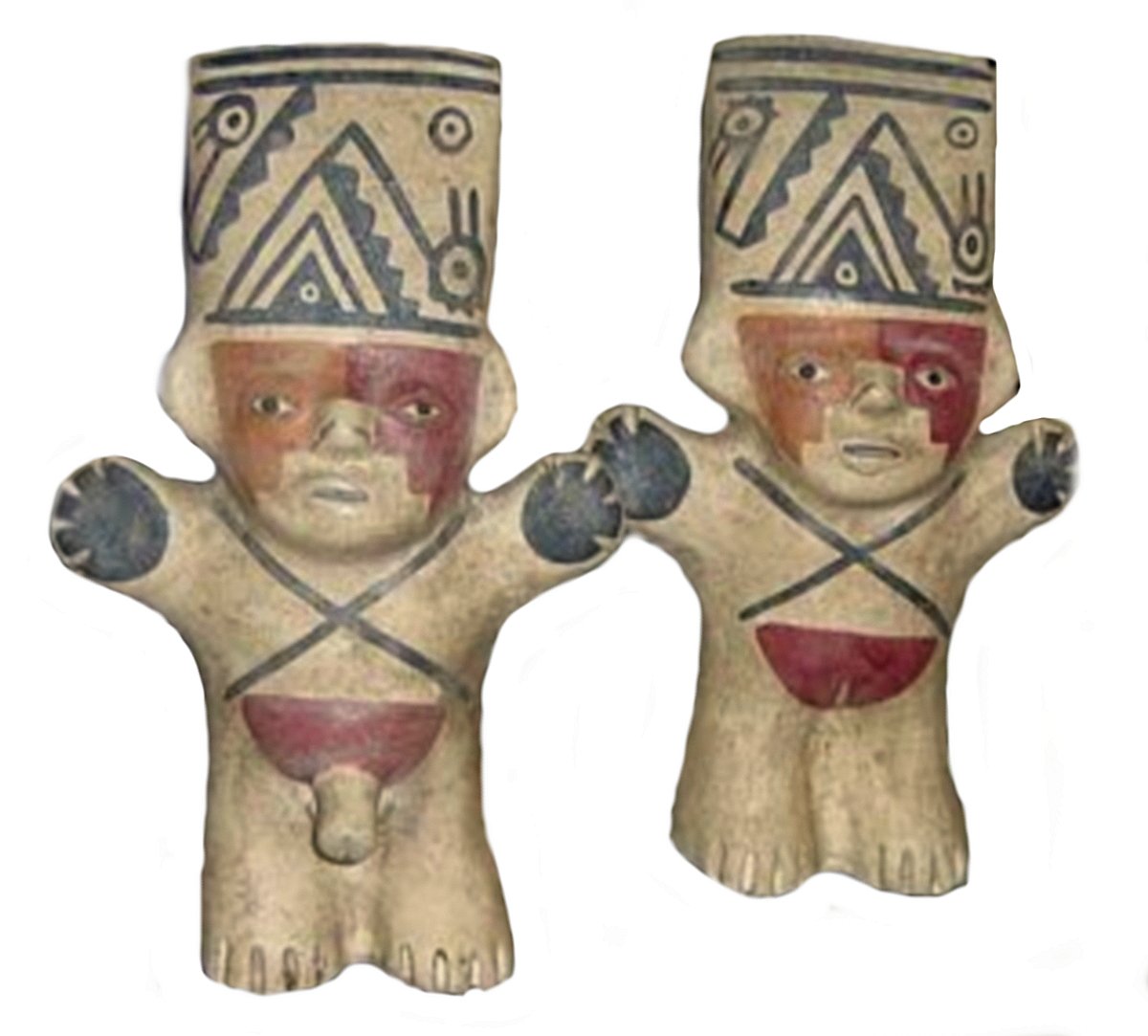 Figurines en argile péruvienne Cuchimilcos de 12 cm pour déco ethnique