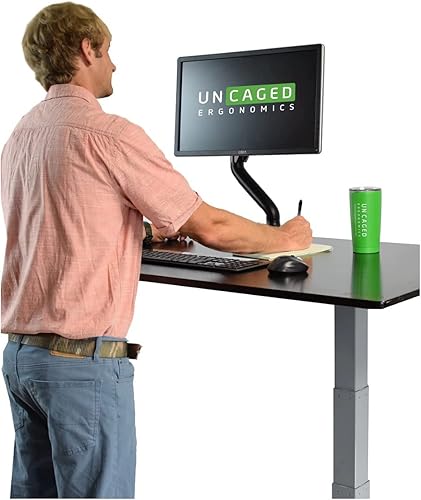 Miniatura 9 de Brazo de monitor de computadora individual con 2 puertos USB altura ajustable soporte universal LCD soporte sentado de pie escritorio accesorio