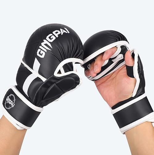 Miniatura 2 de Half-Finger Boxing Fight Gloves, Half Finger Training Gloves fit for Taekwondo Sparring,Muay Thai, Martial Arts(Karav MAGA),Karate,Combat Class