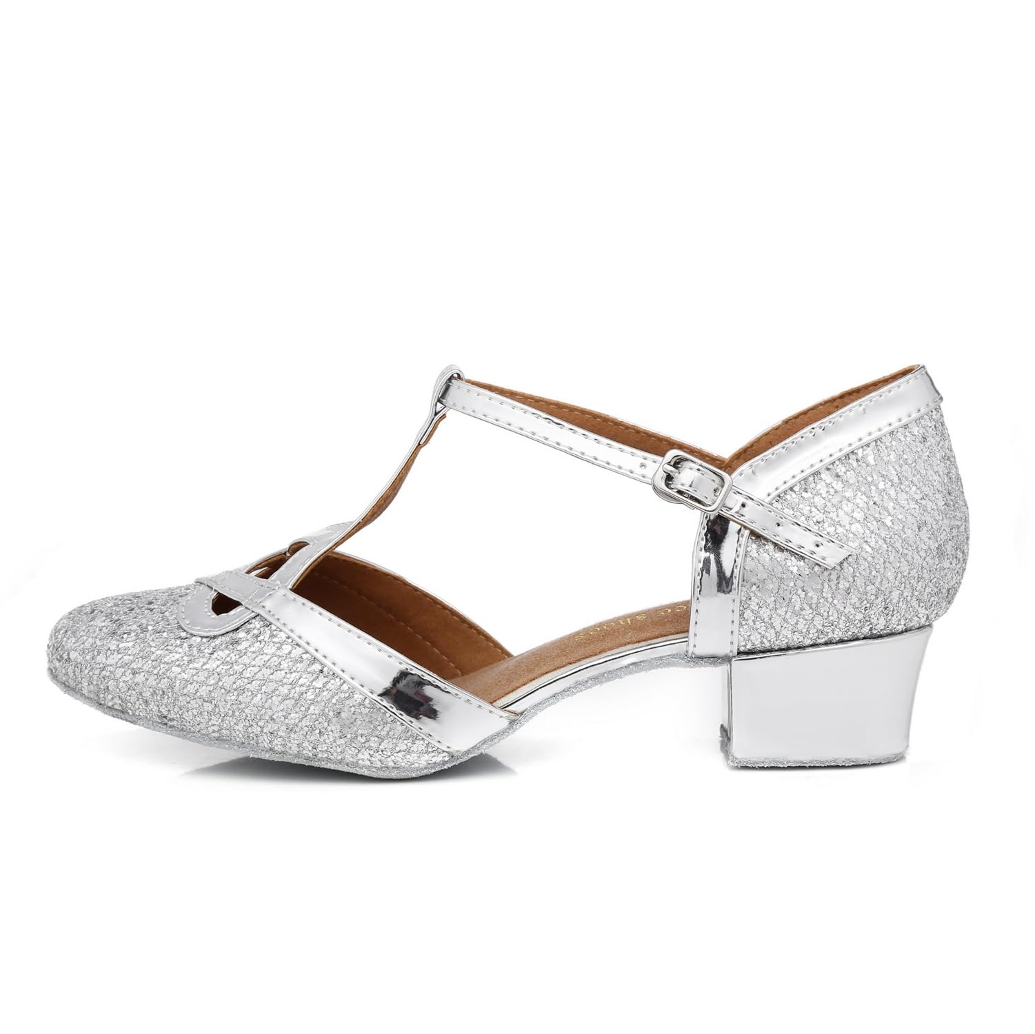 Donna T-Starp Glitter Sintetico Matrimonio Tango Salsa Scarpe Danza Latina Moderna