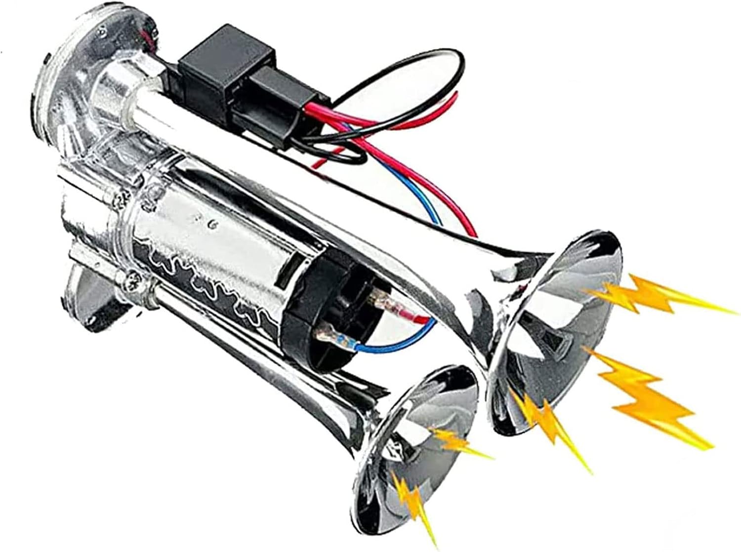12V Truck Train Air Horn,150DB Super Loud Car Horns Kit with Compressor for Trucks Lorrys Trains Boats Cars Van Ship (Silver)