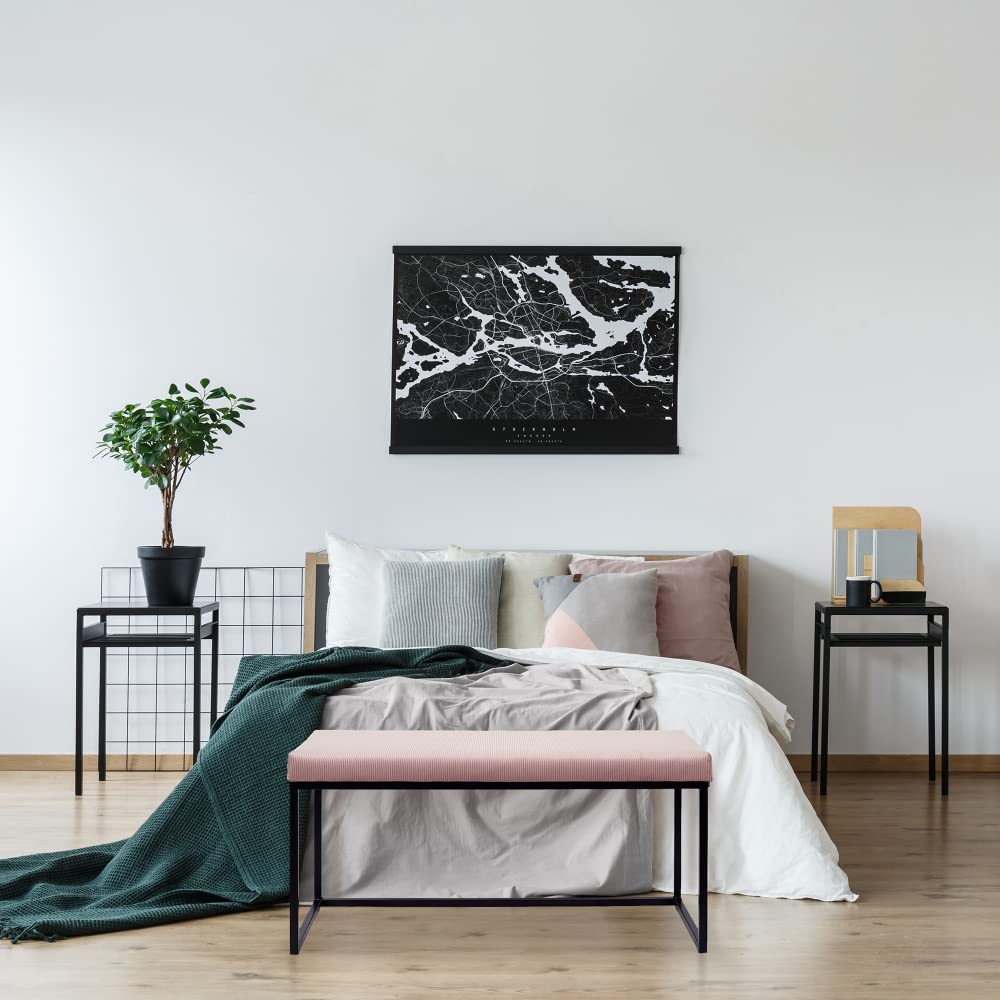 HOME DECO FACTORY - Banc d'entrée en Velours côtelé Rose - Design scandinave - idéal pour Salon - Chambre ou Couloir - Dimensions 100 x 39 x 49 cm. - Modèle Giulia