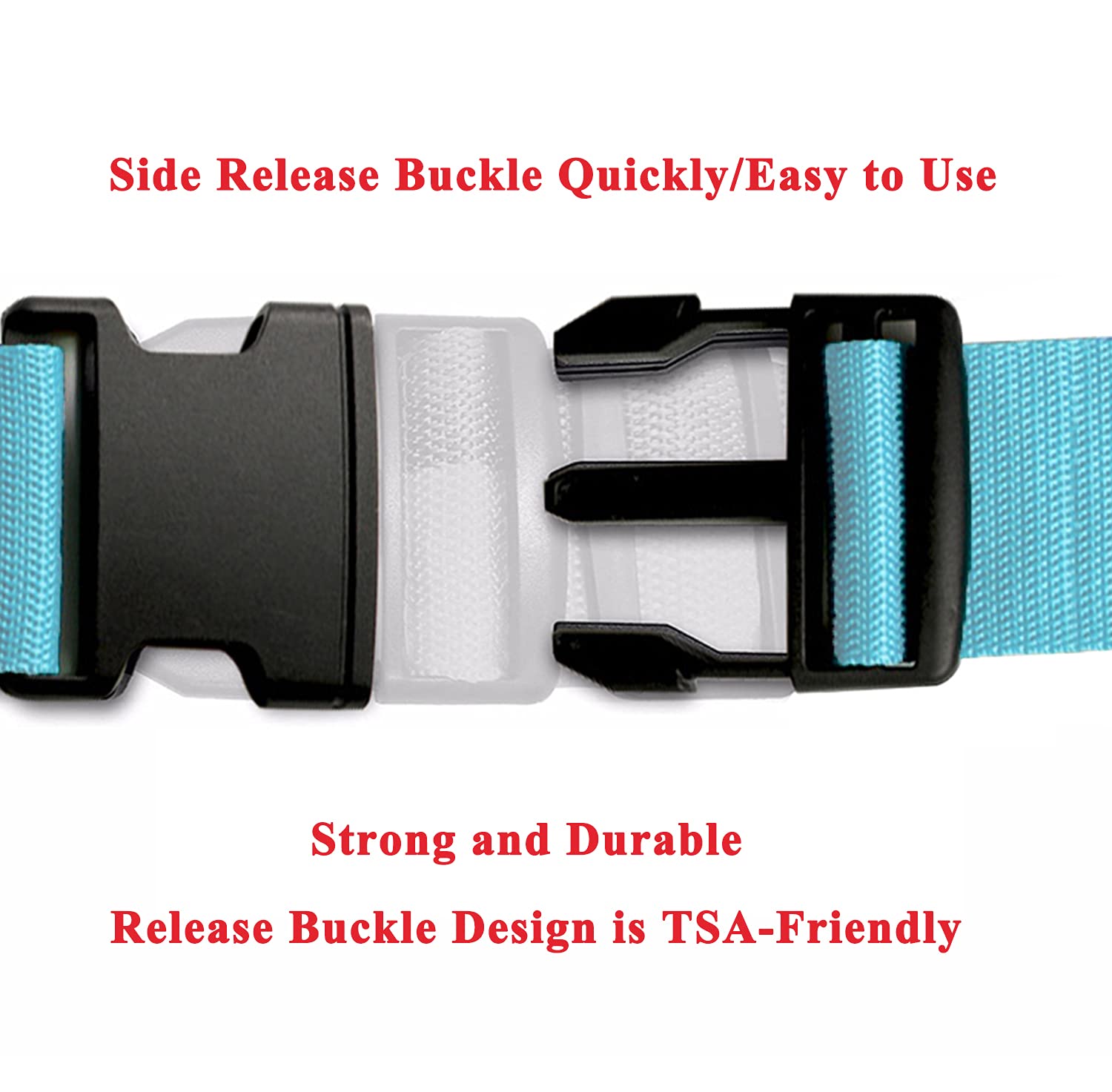 2 Pack Suitcase Belts, Adjustable Luggage Straps, Bright Colors Travel Packing Straps with Quick Release Buckle (Blue) 2