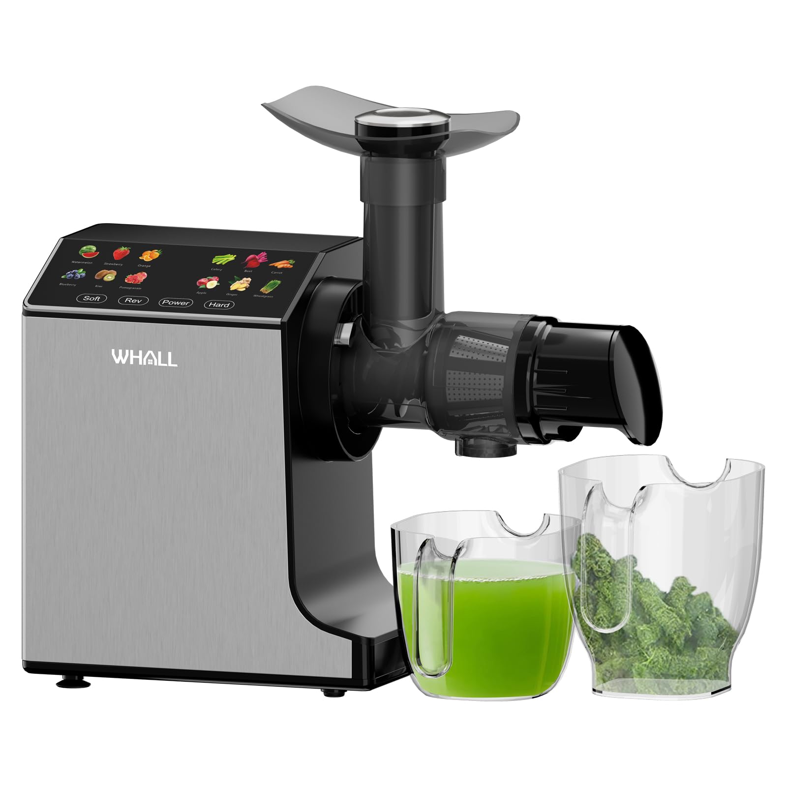 whall Slow Juicer, Masticating Juicer with Touchscreen, Stainless Steel