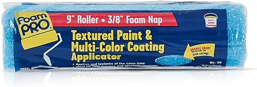 Miniatura 8 de FoamPRO Rodillo de pintura de espuma 19P, rodillo de 9 x 1/4 pulgadas para superficies lisas, acabado impecable y sin pelusa