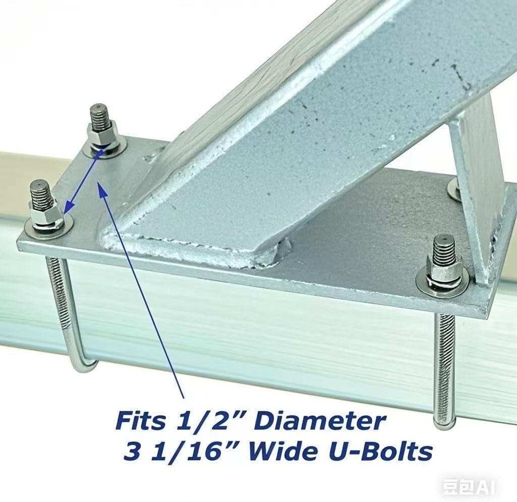Hot Galvanized Bow Rest Catcher Assembly for Boat Trailer Adjustable,Post Covered with Marine Rubber,Hot dip galvanizing,Rust-Proof Marine-Grade Assembly