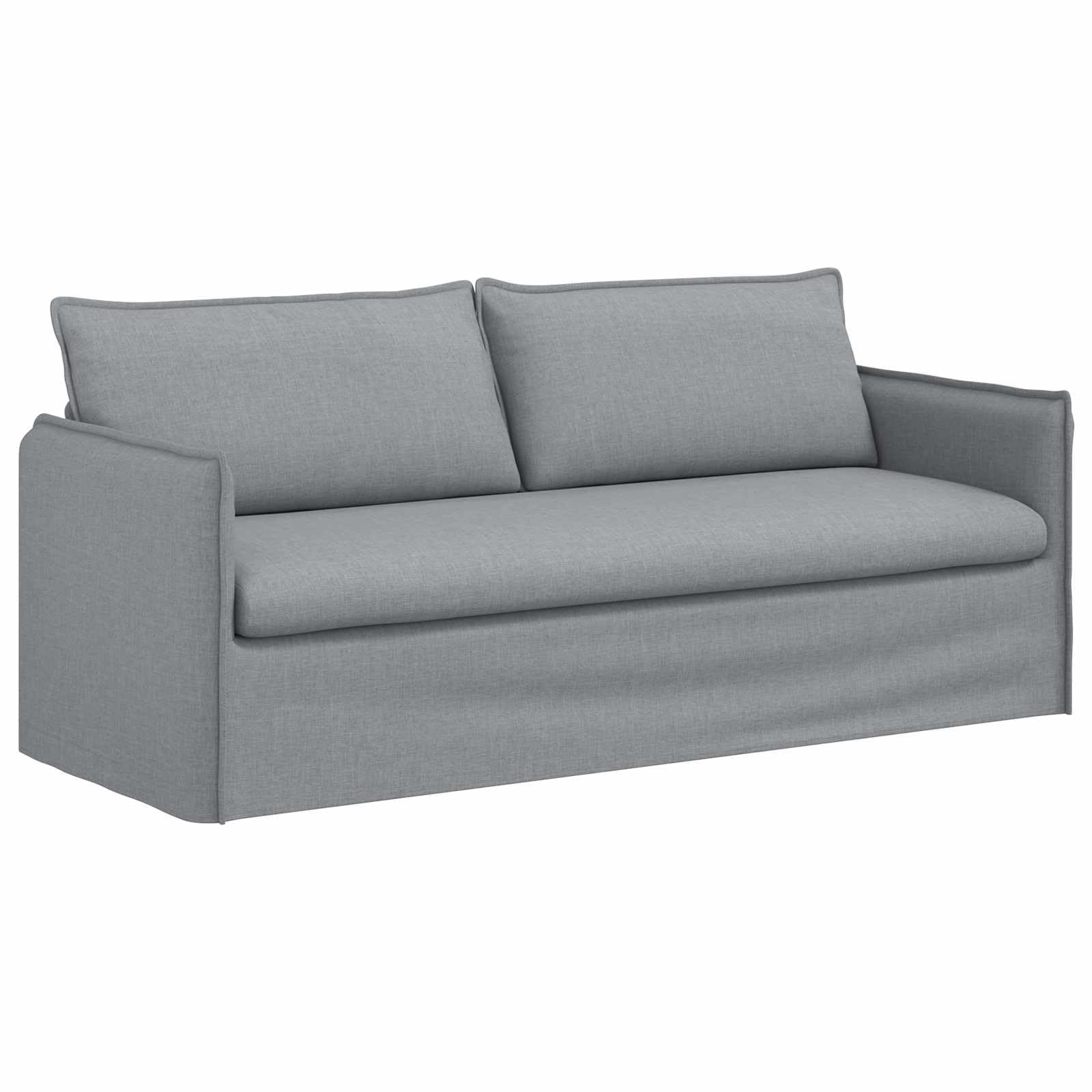 Sofá de 3 plazas moderno tapizado en tela gris con funda extraíble y marco de metal 196cm