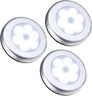 Fosa Motion Sensor Lights,6 LED Night Light PIR Automatic Motion lights, Closet Lights，Stair Lights, Tap Lights, Safe Lights for Bathroom bedroom Kitchen Hallway (3pcs)