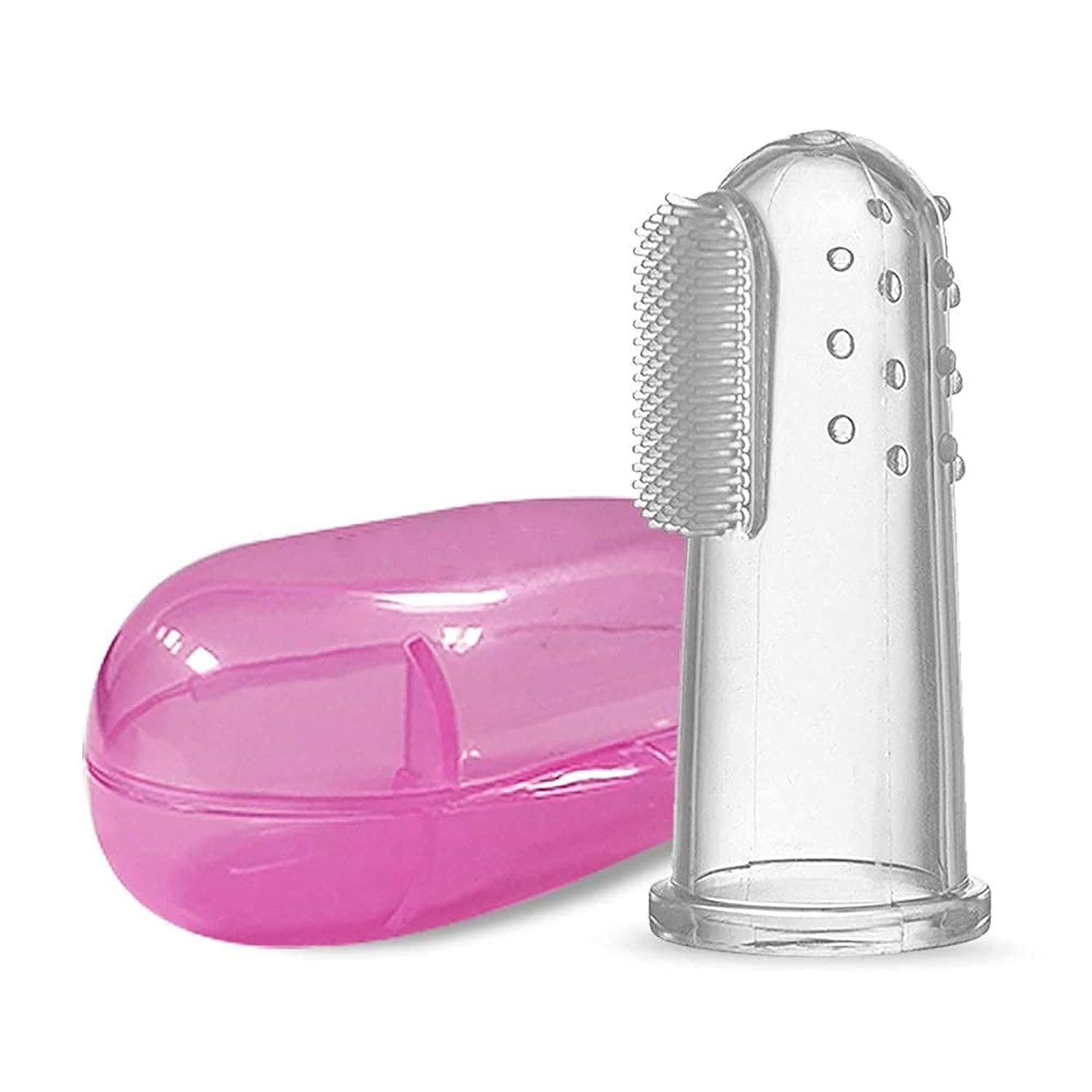 ProKart Baby Finger Toothbrush for Training Teething - Infant & Toddles & Lids Teeth Brush Soft Babies Toothbrushes Oral Cleaning | Silicone Teether Soft & Safe Gum Relief Toy (Baby Toothbrush- Pink)-image-27