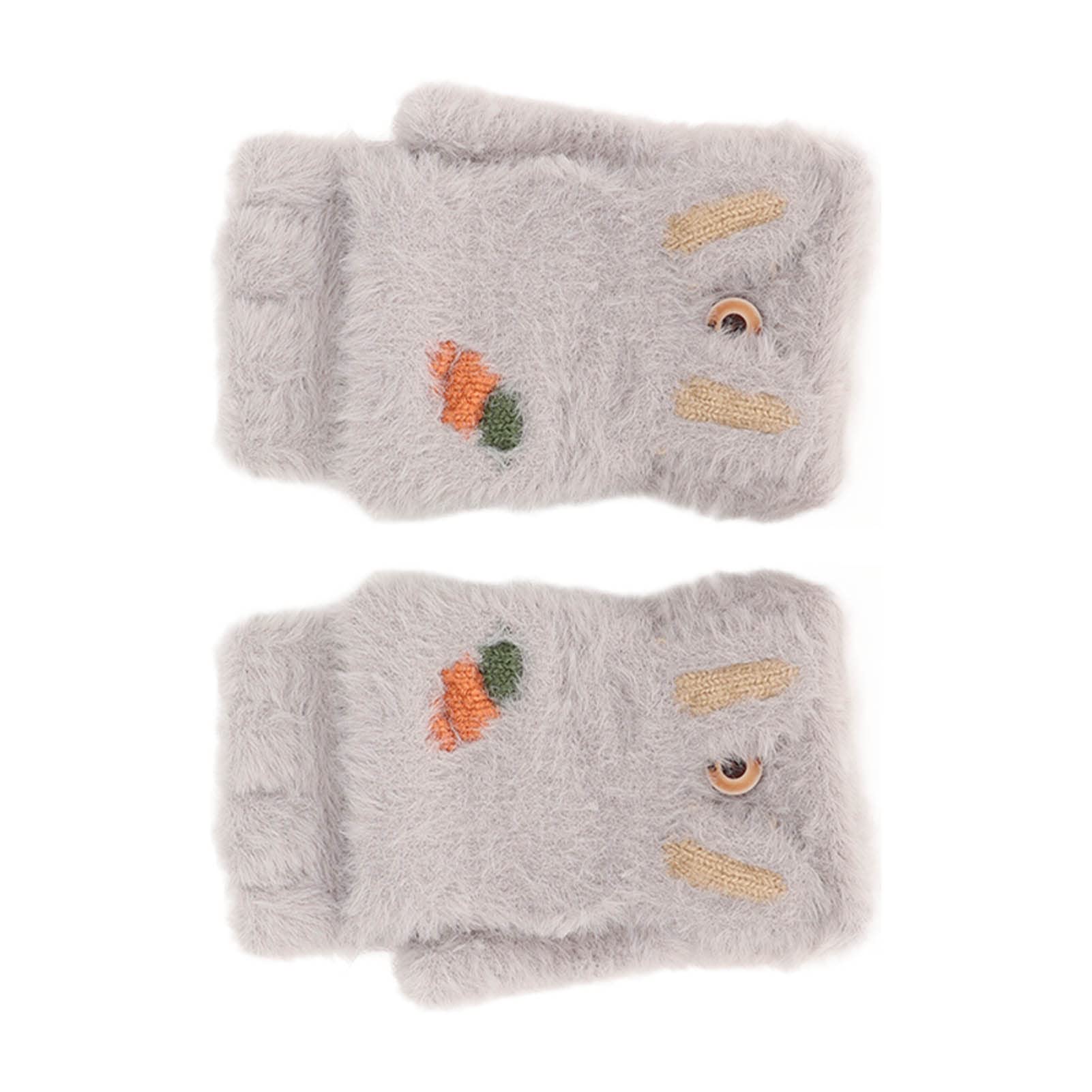 Guanti riscaldati USB Guanti invernali riscaldanti bifacciali in peluche accoglienti senza dita per lavoro studio Grigio