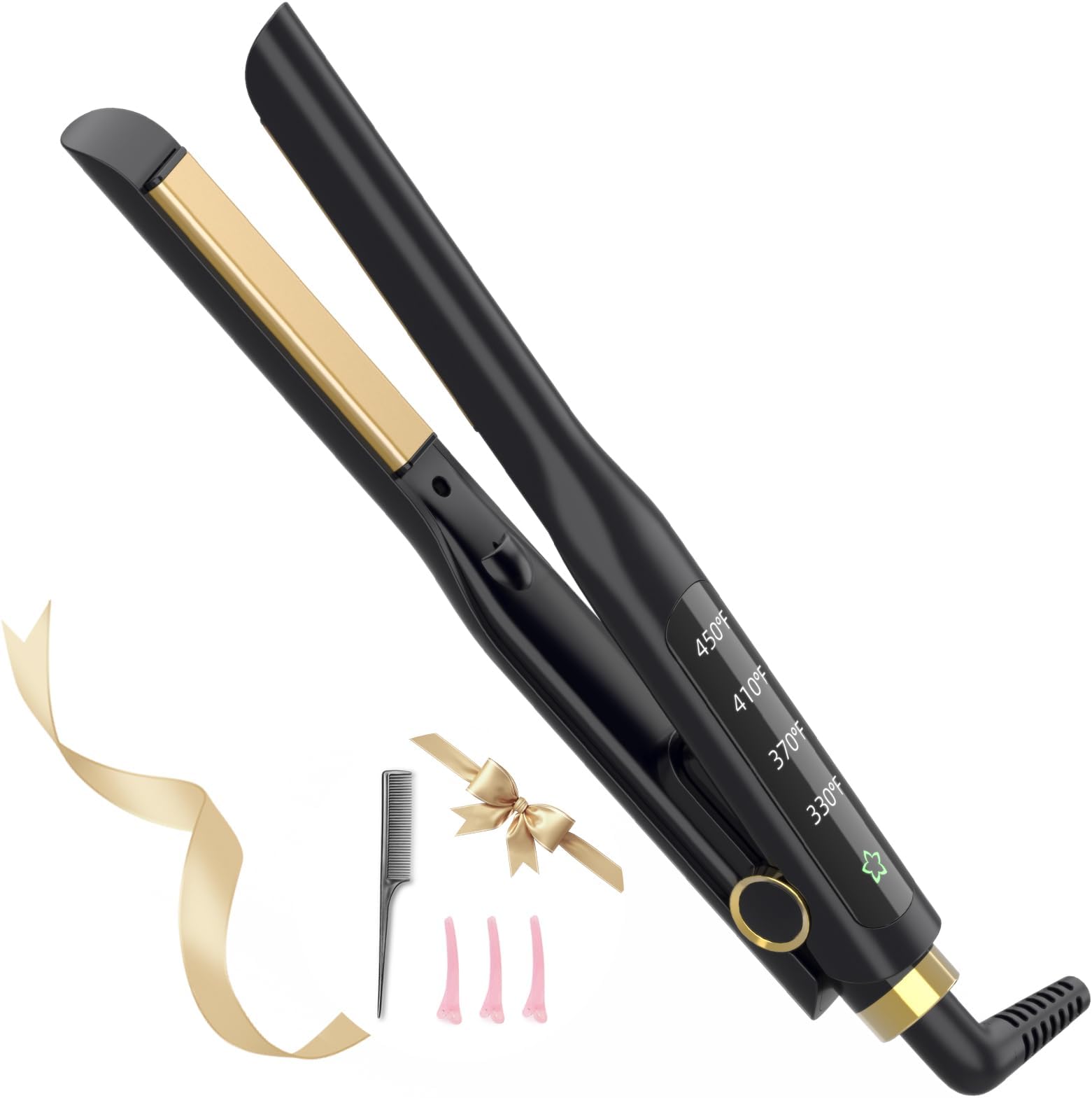 VEVOR Hair Straightener, 1.5-inch Titanium Flat Iron, Dual Infrared Hair Straightener Flat Iron with LCD Display and 19 Temp Levels - 210Â°F to 450Â°F, Dual Voltage 110V/240V for Salon Home Travel Use main image 1