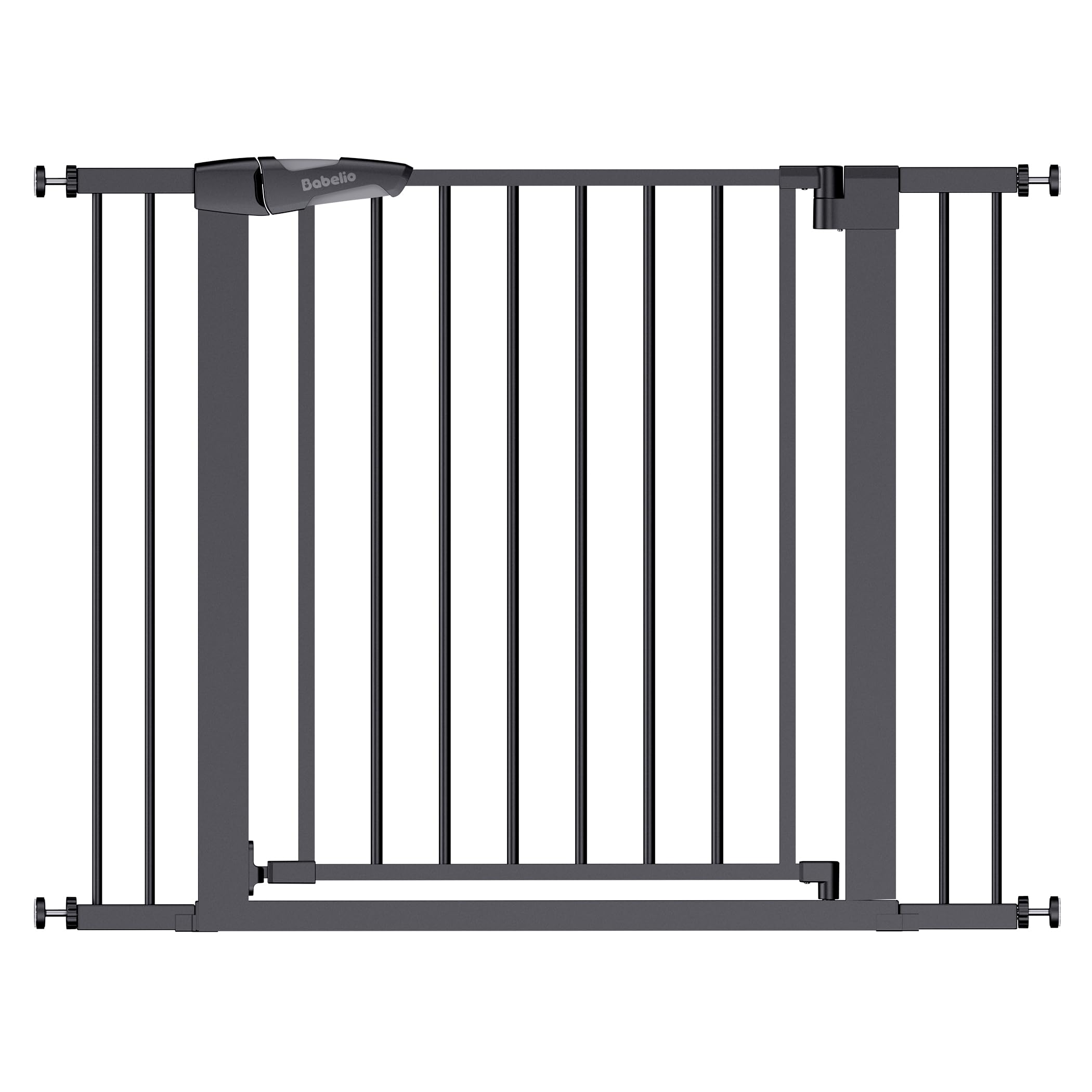 Babelio Baby Gate, 29-43" Auto-Close Easy Install Pet Gate, PressGuard P7 Extra Wide Walk Thru Child Safety Gate, 30" Tall Pressure-Mounted Metal Dog