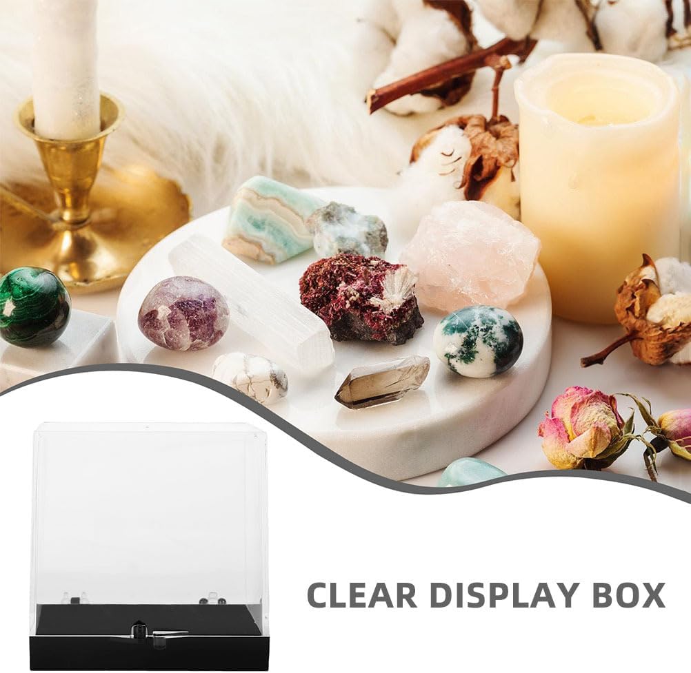 Ipetboom 4pcs Rock Collection Display Boxes - 2.67in Clear Miniature Storage Case Container for Mineral Specimens Gemstone Jewelry and Coins Sample with Unique Labeling System for Easy Organization