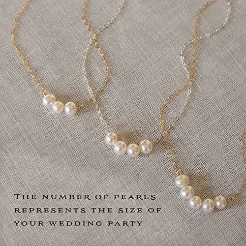 EFYTAL Bridesmaid Gifts, 925 Sterling Silver Cultured Freshwater Pearl Necklace for Bridesmaids, Bridesmaid Proposal Gift, Pendant Jewelry for Women3