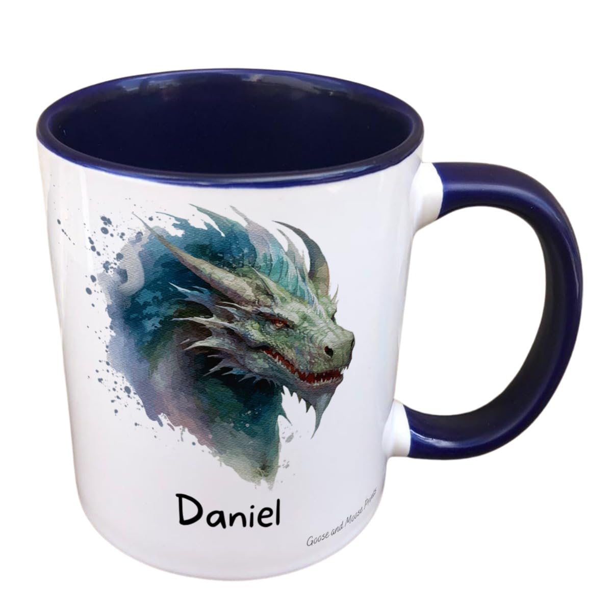Personalised Dragon Mug Gift - Present for Dragon Lovers - Gifts for Magical Creature Lovers - Personalised Mythical Creature Animal (Green)