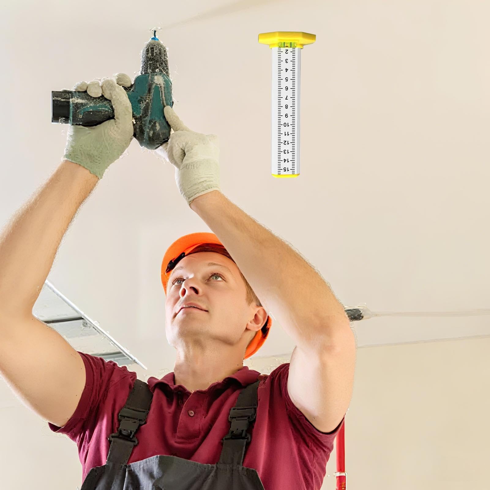 Strumento di livellamento – di bilanciamento del soffitto | Con misuratore magnetico & righello di precisione 'altezza doppio uso per giardinaggio, pareti, pavimento, garage, casa