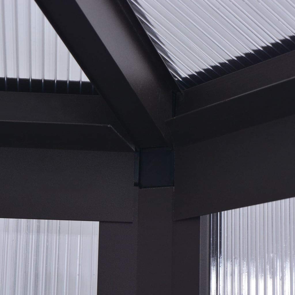 Poliwęglanowa szklarnia aluminiowa 240 x 211 x 232 cm | Użytkowanie hobbystów, ochrona przed kamieniem, odporność na temperaturę od -20 do 70 stopni, akcesoria montażowe w zestawie