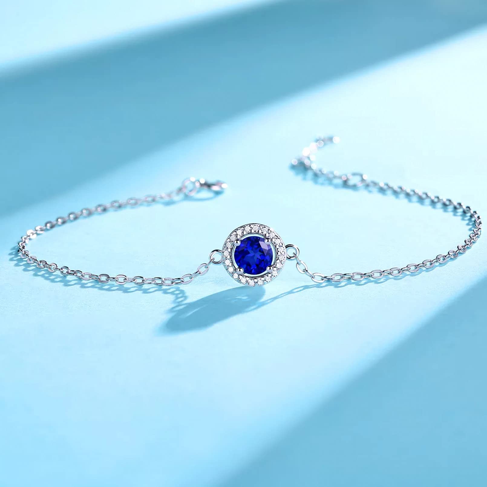 Damenarmband 925 Sterling Silber Armband Damen Saphir Modernes Design Armband Damen Exquisiter Schmuck