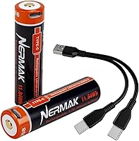 Vista 1 de Batería de litio recargable USB de 3.7 V 3200 mAh para linternas, faros, luces de bicicleta, altavoz Bluetooth, etc. (paquete de 2)