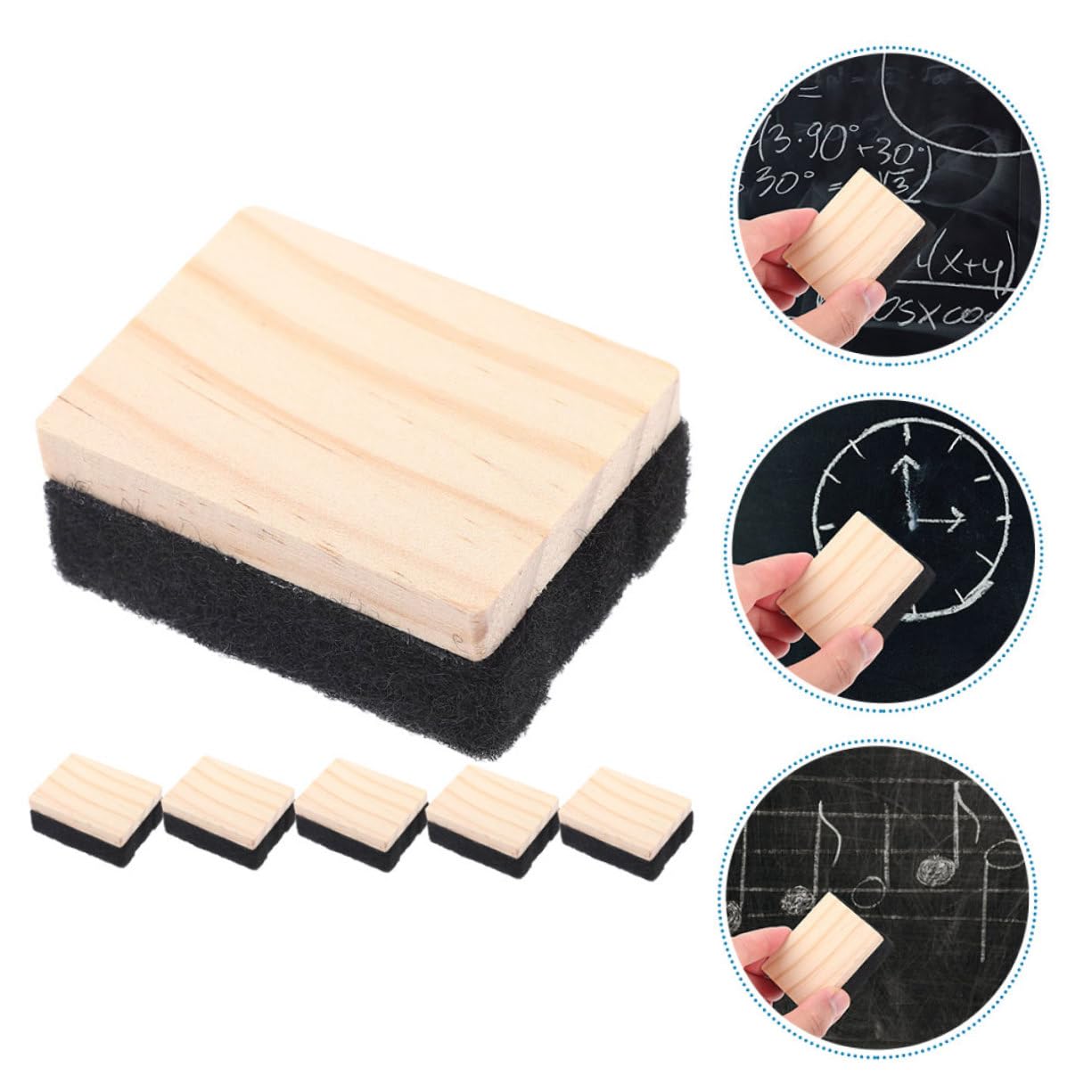 VILLCASE 5 Sätze Tafelradierer Aus Holz Wischen Whiteboard-reiniger Whiteboard-marker Kreidetafel Löschbare Stifte Schwarz Textmarker Stifte Mit Ständer Gefühlt 6 Stück * 5