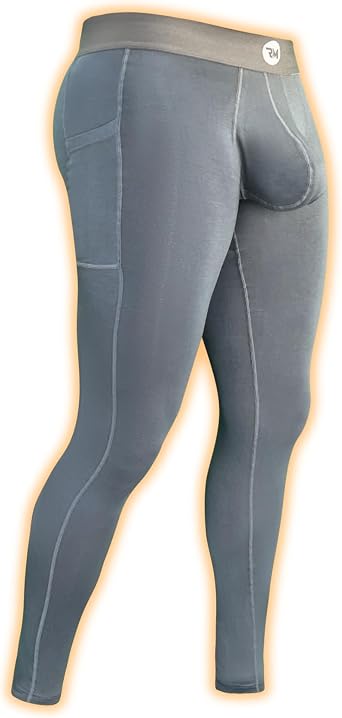Real Men Modal Pouch Leggings Base Layer for Cold Weather - ABCD Custom Pouch Size - Waist XS-5XL