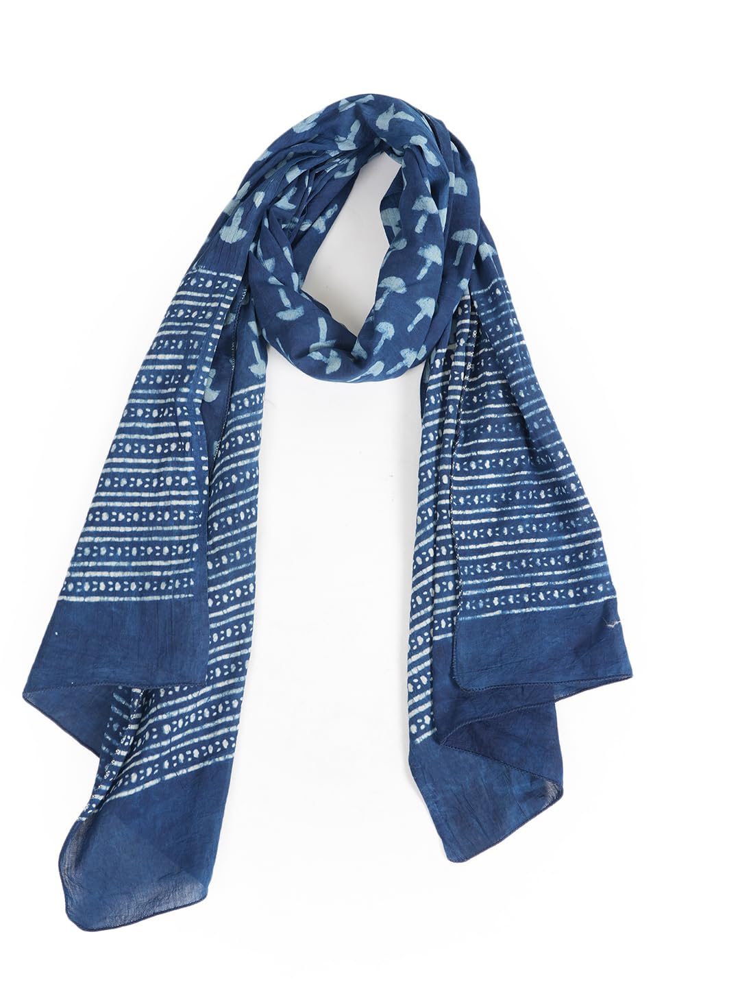 Women and Girls Cotton tie dye Scarfs Stoles Soft Comfortable Stylish(ST-73BLUE)-image-47