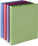 Amazon Basics Economy 3 Ring Binder, 1/2" D-Ring with 2 Pockets, Assorted Colors, 4-Pack