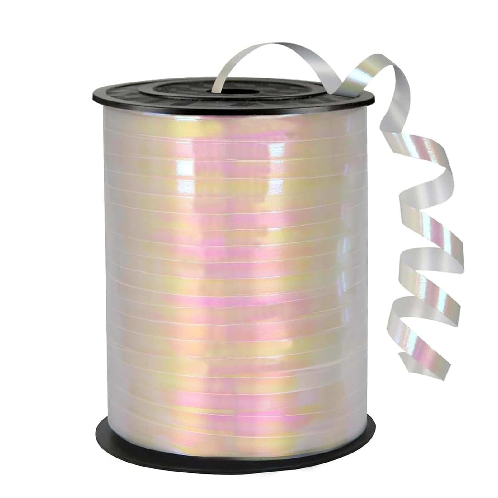 WFAUIBR 500 Yard Iridescent White PVC Curling Ribbon, 5mm Width, Art Deco Style, Perfect for Birthdays, Valentine's Day, Weddings, Special Occasions