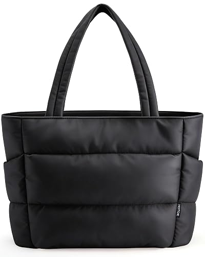 HOTOR Puffer Tote Bag for Women (Multi-Pocket, Zippered)