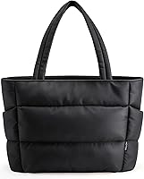 HOTOR Puffer Tote Bag for Women & Nurses: Lightweight Multi-Pocket Quilted Work Bag for Travel, Gym & Daily Use