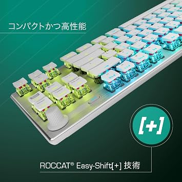 ROCCAT USB-C VULCAN TKL Pro 英語配列 静音 リニアオプティカル テンキーレス ホワイト 日本正規代理店品