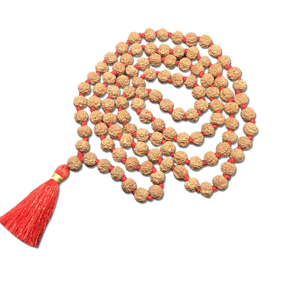 Mala Rudraksha d'Indonésie lot de 6 authentiques perles de 9 à 11 mm