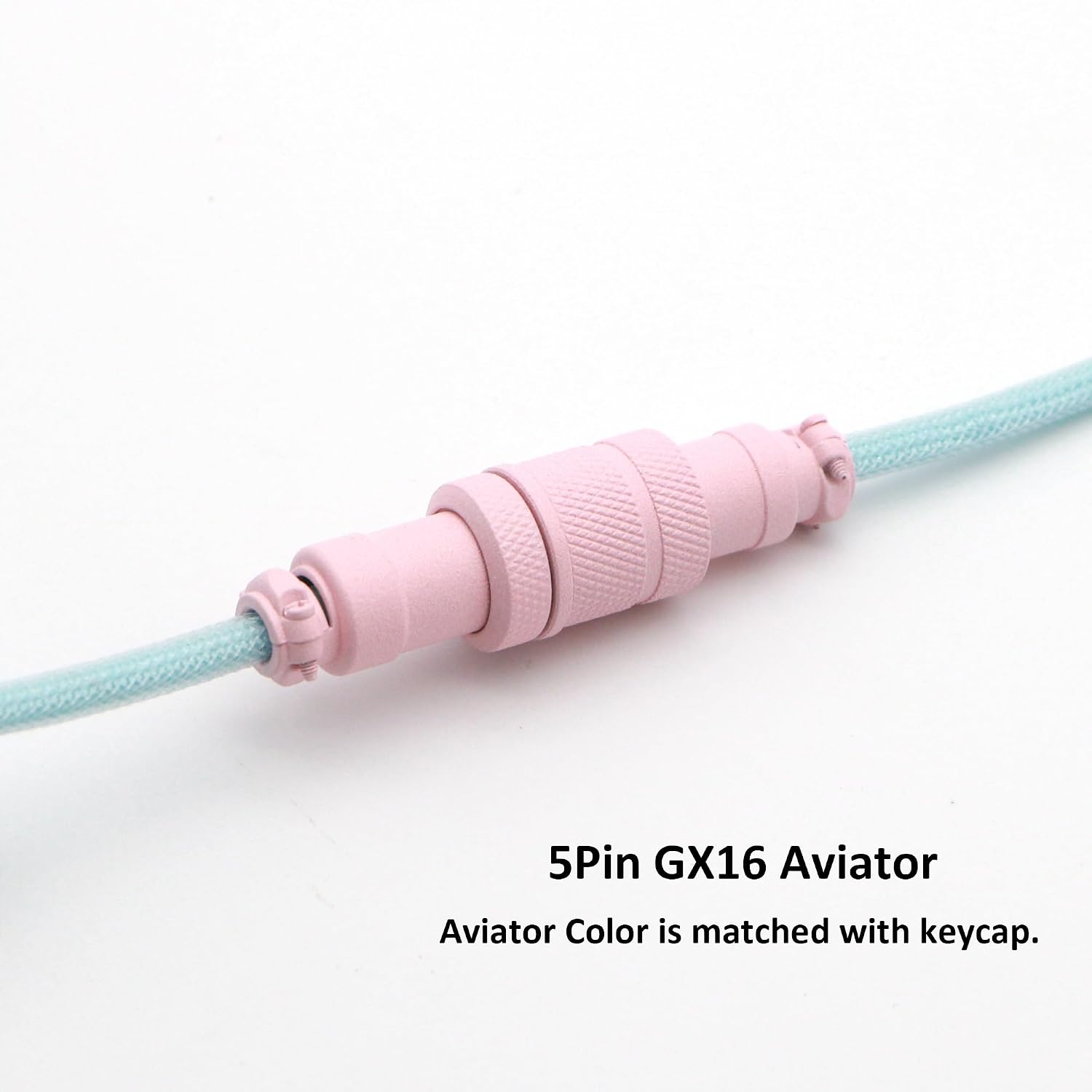 Reverse Coiled USB-C Keyboard Cable, Double-Sleeved Mechanical Keyboard Cable with Detachable Metal Aviator, 5FT USB-C to USB-A (Noel)