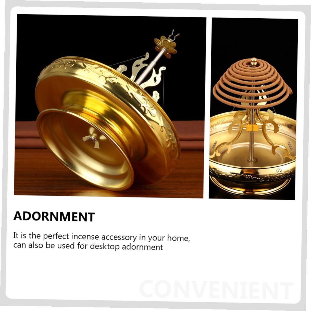 Ciieeo Alloy Incense Coil Holder and Stick Stand Desktop Censer for Office and Tearoom with Incense Burner