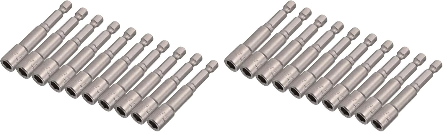 Yakamoz 10Pcs Magnetic Nut Setter Driver Drill Bit Set 1/4" Hex Shank to 1/4" Hex Socket Power Nut Driver Bits, 2-Inch Length