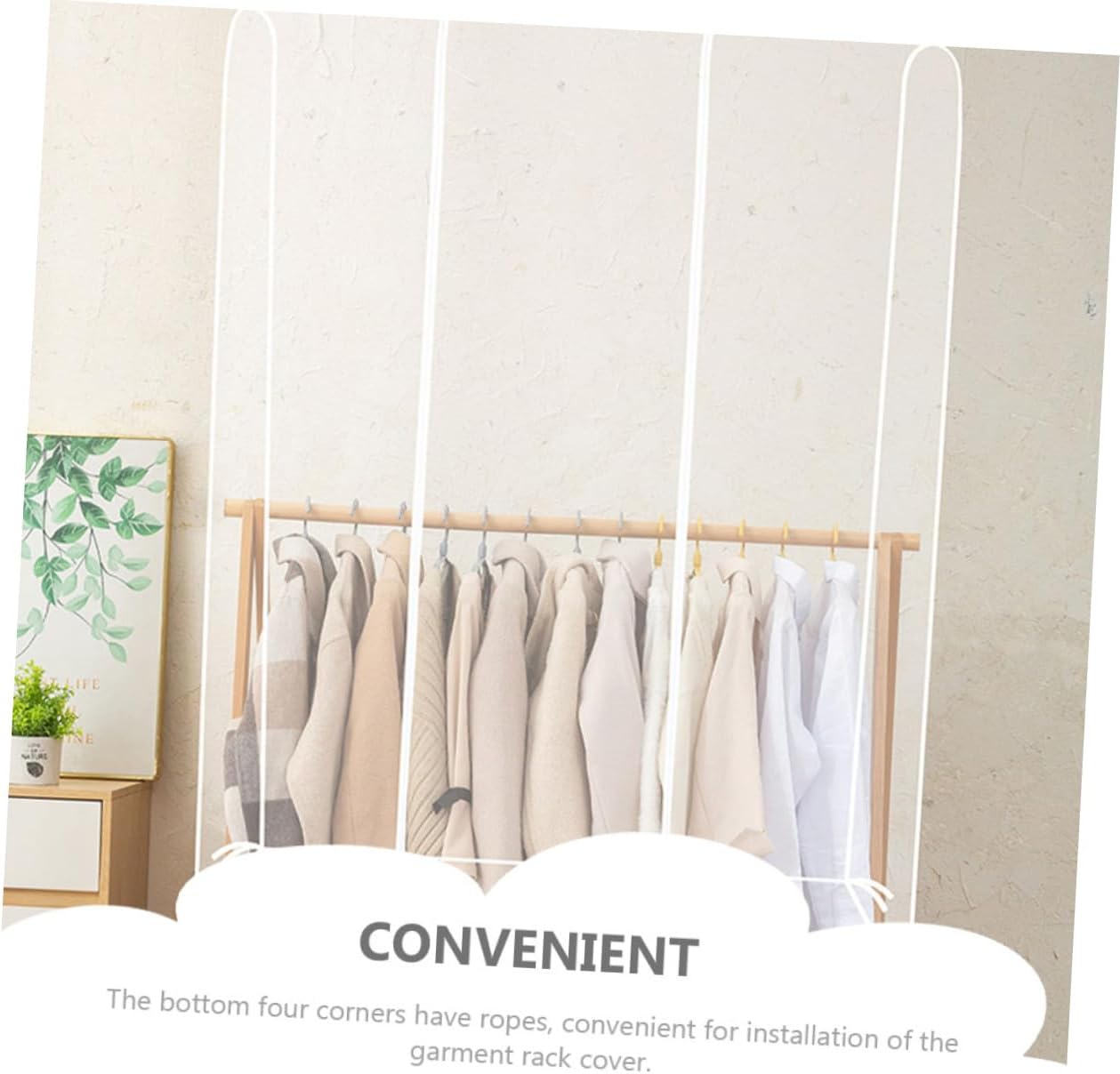 Dustproof Clothes Rack Cover Peva Full Coverage Garment Rack Protector
