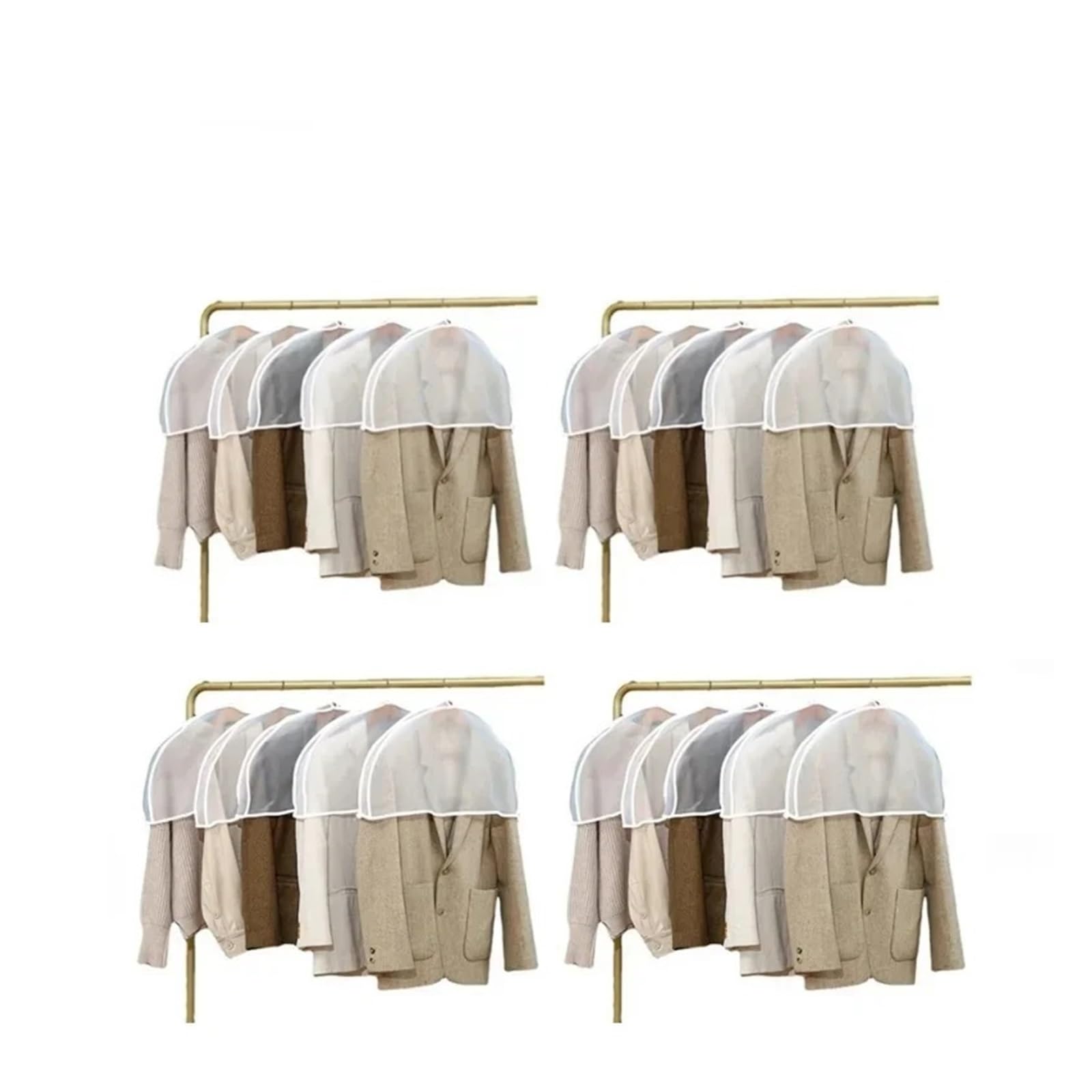 Clothes Covers Translucent Shoulder Covers Garment Clothes Dust Cover Hanger Bags Protective for Clothes(20PCS)