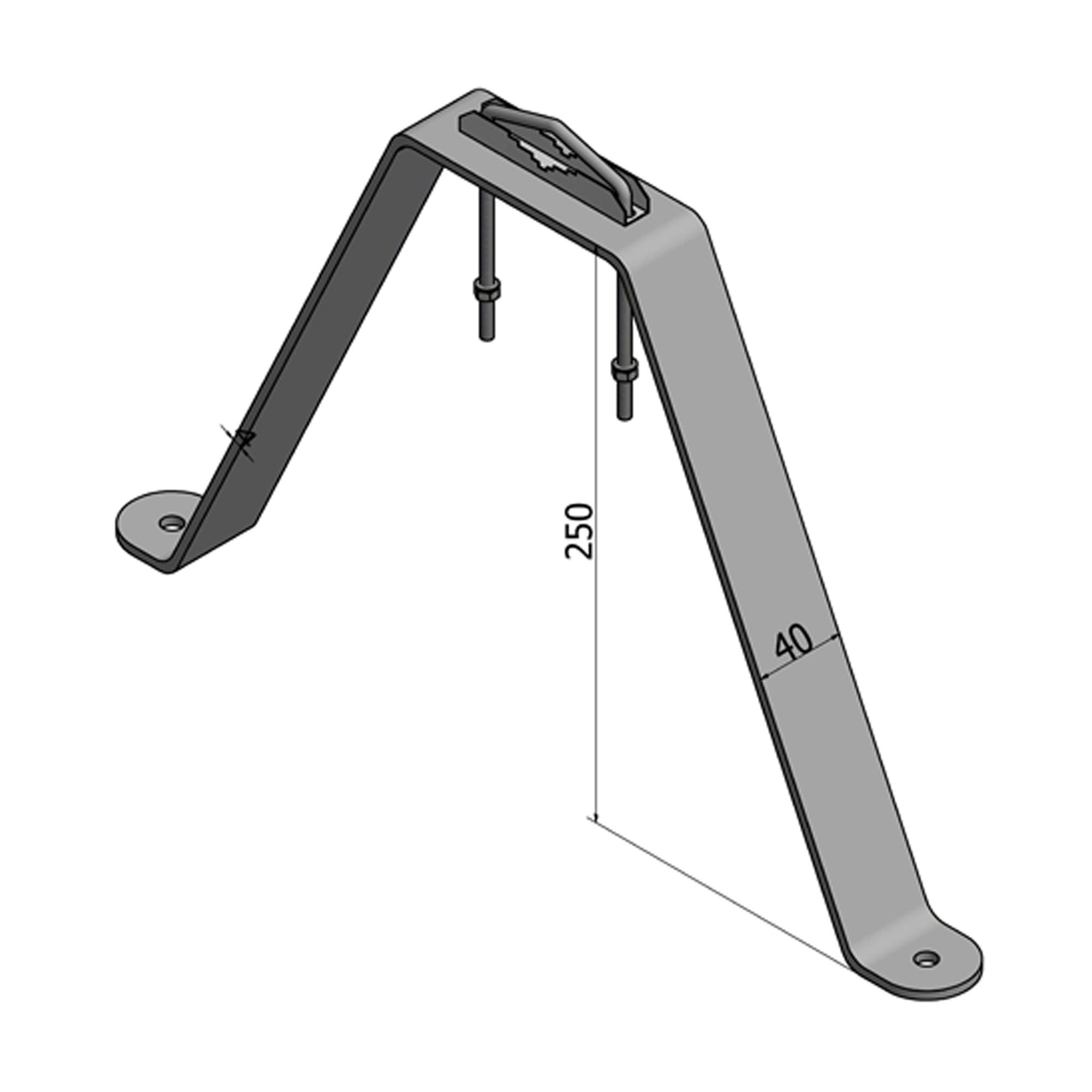 Fixation murale/support pour mât en acier haute qualité 25 cm – Fixation pour mât ou barre de max. 60 mm en acier galvanisé pour antennes (satellite, radio DVB-T2, LTE) parasol, voile d'ombrage