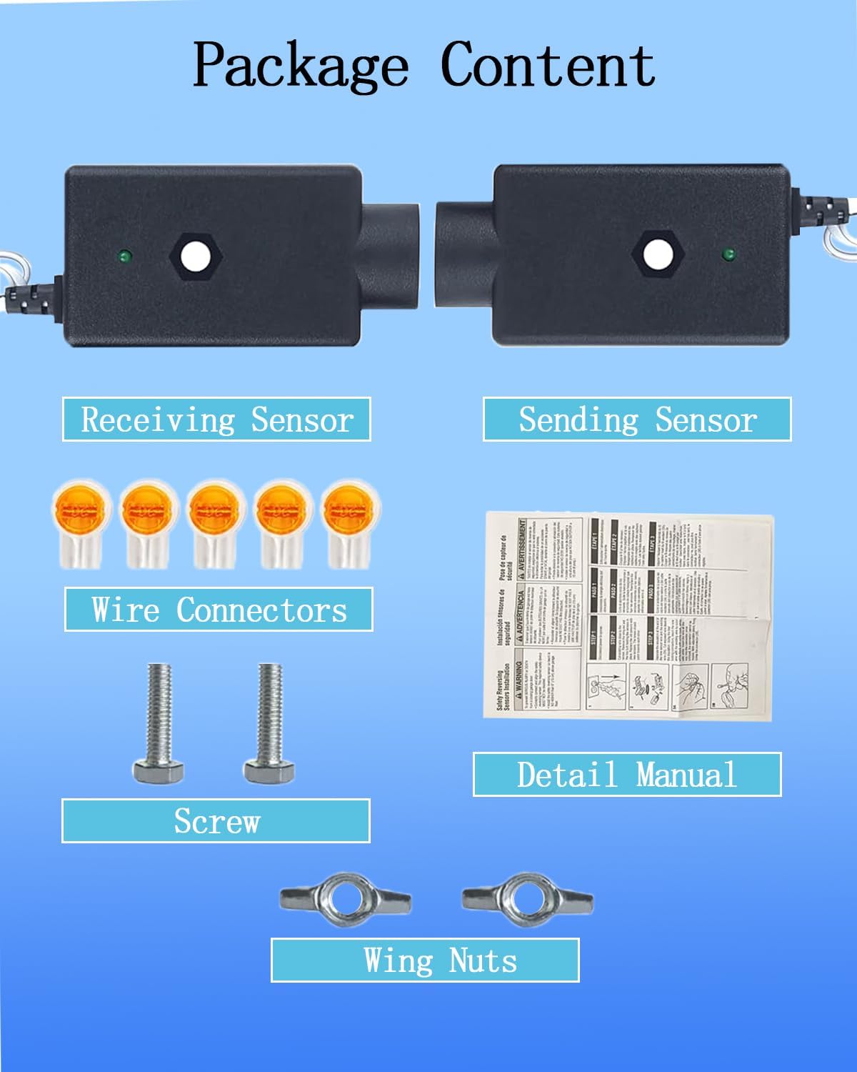 Lift Master 41A4373A Garage Door Safety Sensor Replacement for Lift Master Chamberlain Garage Door Opener, Safety Sensors Beam Eyes (Plastic Sensor)
