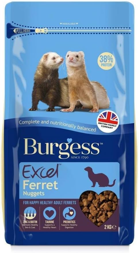 Burgess Excel Ferret Nuggets with Chicken & Taurine 2kg - Complete Balanced Ferret Food
