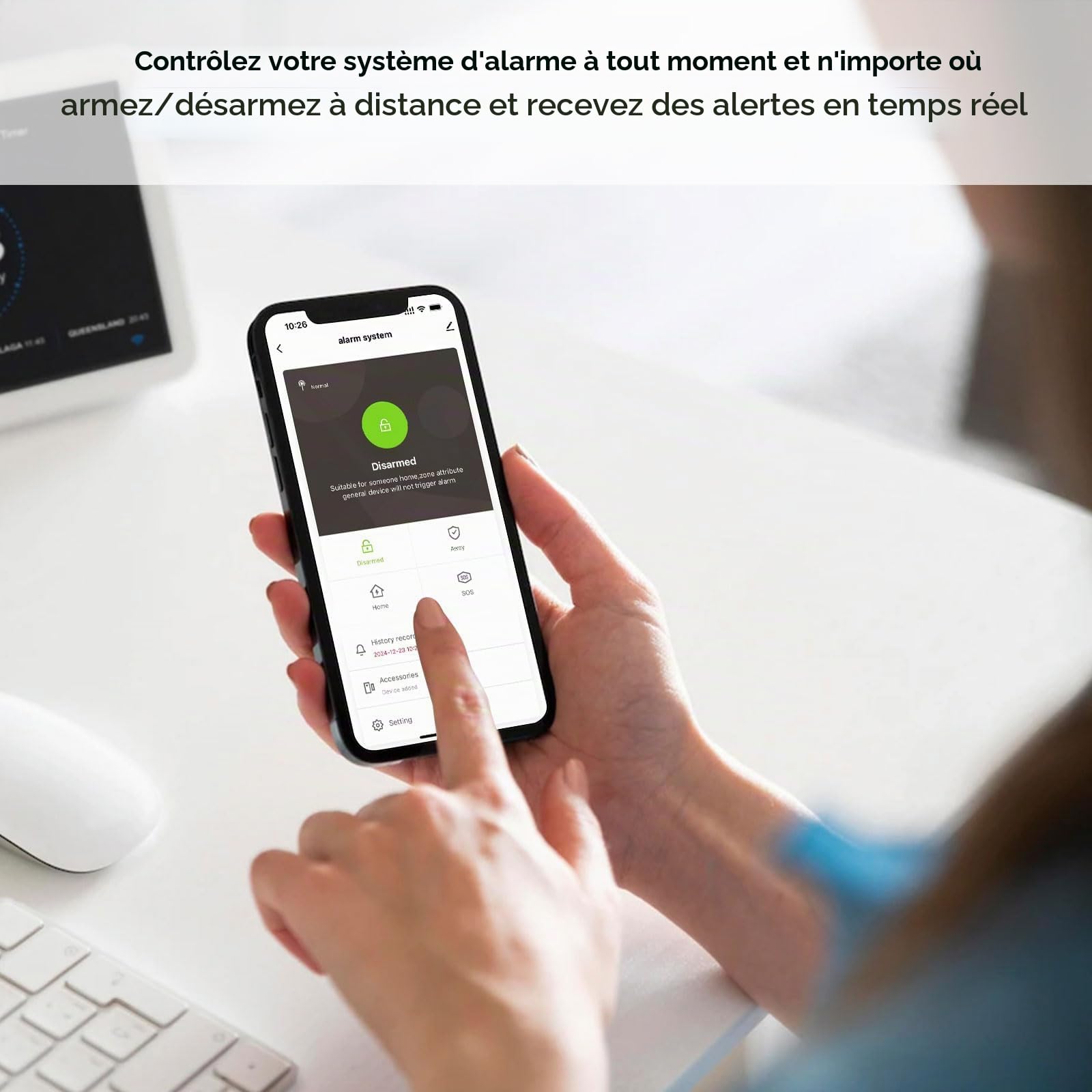 XNY Alarme Maison sans Fil Intelligent WiFi - 8 pièces Système Alarme Maison 4G avec APP Alertes - Détecteur de Mouvement, Télécommandes, Capteur de Fenêtre et de Porte, Sirène, Compatible avec Alexa
