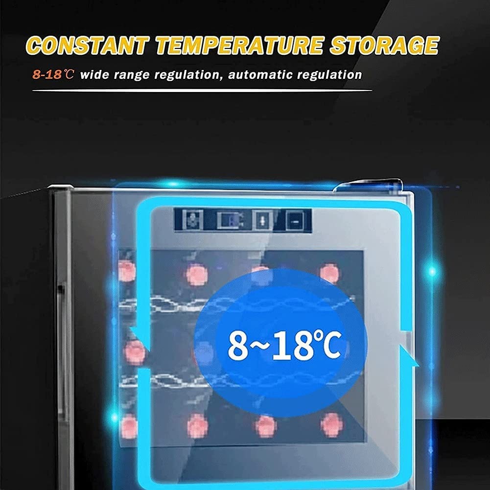 Ljlzxpbus 49l Wine Cooler/Fridge Beverage Refrigerator Small Mini Red & Cellar Beer Soda,Digital Temperature Display, Double-Layer Glass Door, Quiet Operation Compressor on Fridge.com - View 5