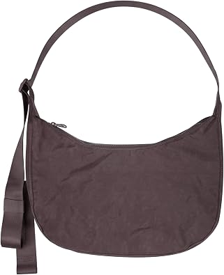 Medium Nylon Crossbody Crescent Bag Slouchy Style Shoulder Casual with Adjustable Strap