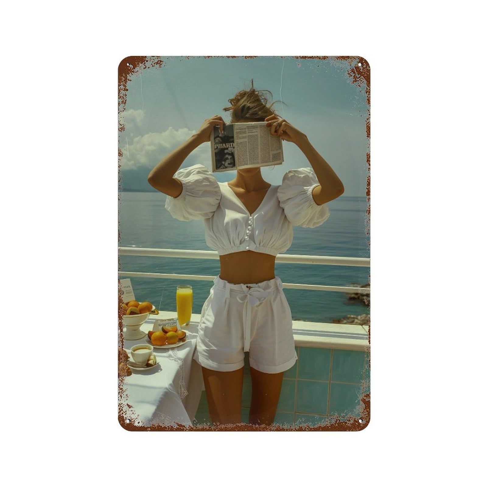 FHUYEURHRY Dolce Vita on The Balcony 02 Wall Decor Retro Iron Vintage Art Metal Tin Sign Poster Modern Home Cofffee Club Art Bar Shop Decorations Style-23 30x20cm