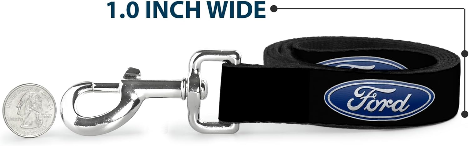 Dog Leash Ford Oval Logo Repeat 6 Feet Long 1.5 Inch Wide