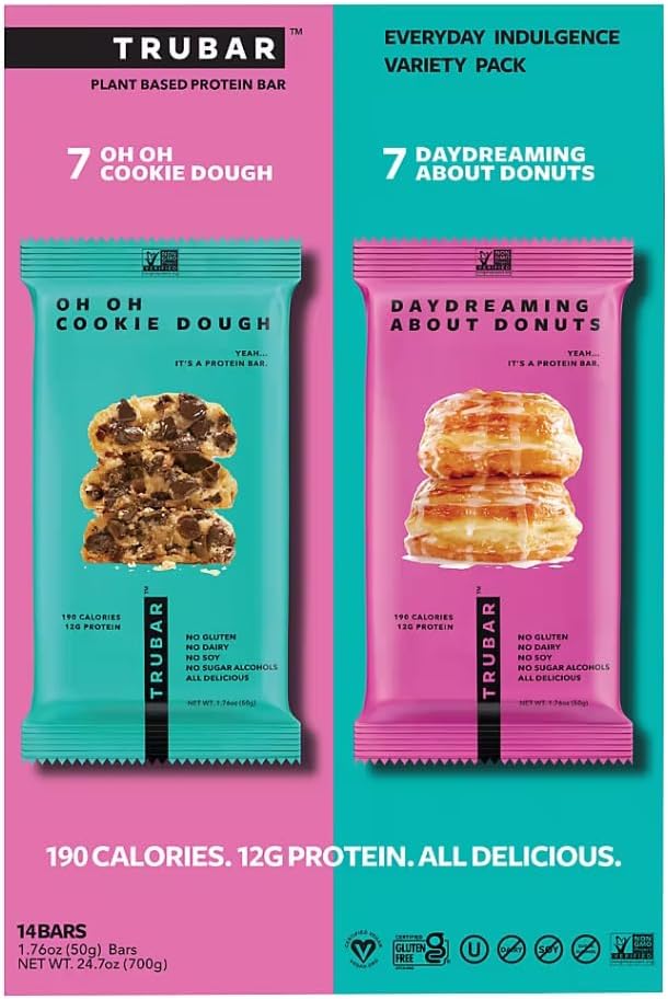 Trubar Truwomen Plant Based Protein Bar Variety Pack Bundle