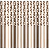 15 Pieces Cobalt Drill Bit Set M35 High Speed Steel Twist Drill Bit Set for Hardened Metal Stainless Steel Cast Iron Woodwork Plastic (1/8 Inch)