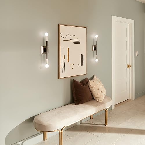 Miniatura 10 de Kichler Odensa - Aplique de pared con 2 luces de 17 pulgadas en níquel pulido